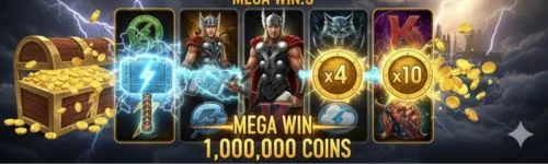 rsg雷神2 Mega Win 大獎畫面，呈現雷神之錘2雷霆風暴倍數疊加後的高爆發結果