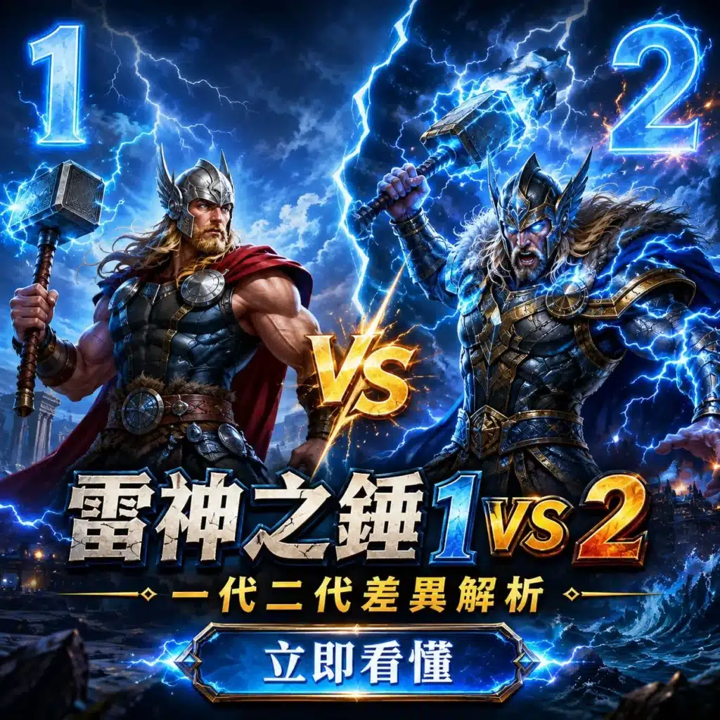 RSG雷神之錘1技巧比較圖,呈現雷神之錘初代與二代角色對決及兩代玩法差異解析